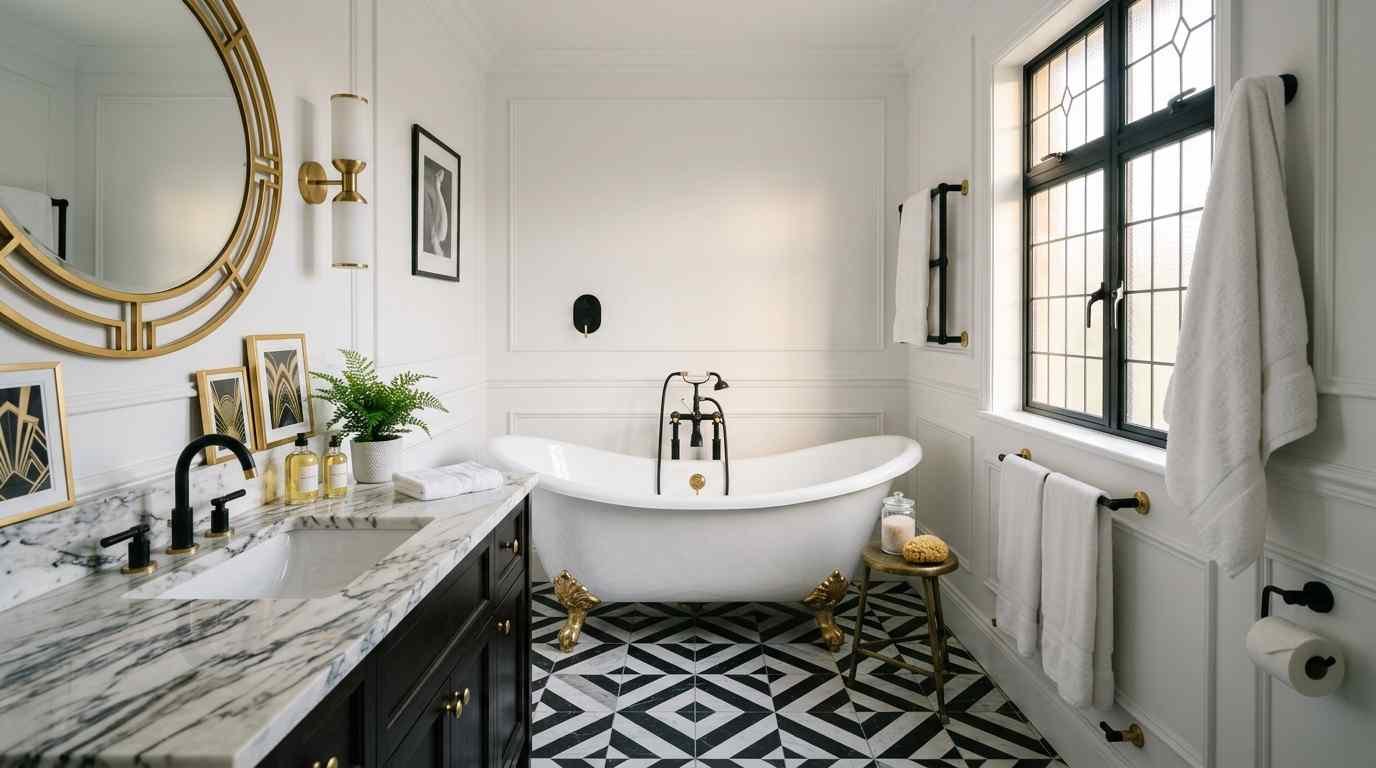 23 Inspiring Art Deco Bathroom Black