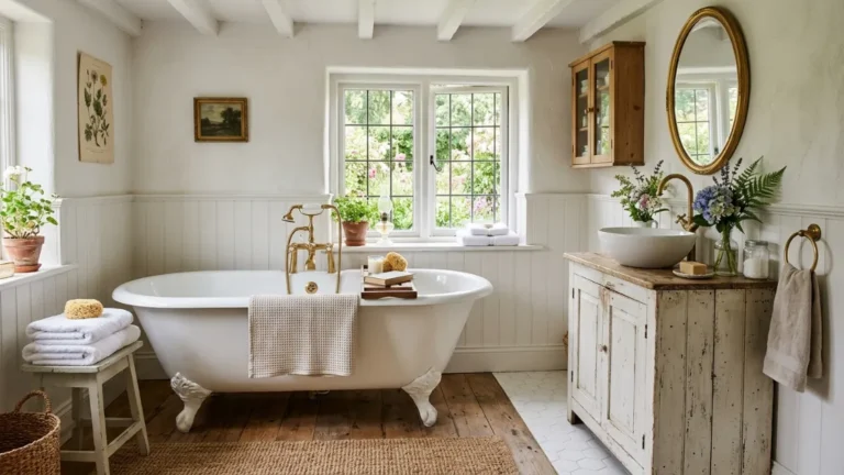 23 White Cottage Bathroom Idea