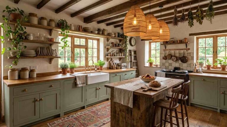 24 Bohemian Farmhouse Kitchen Ideas That Feel Warm, Rustic & Chic