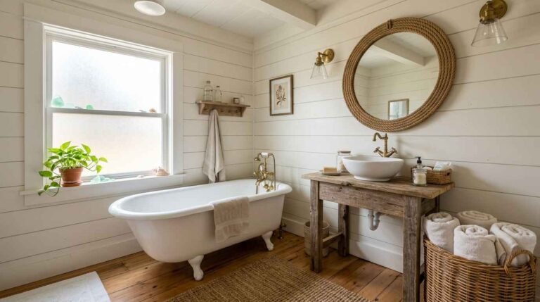 24 Stunning Beach Cottage Bathroom Ideas