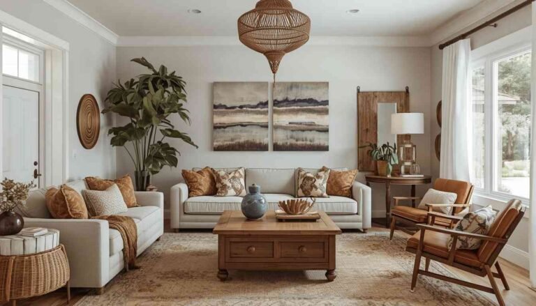 26 Boho Farmhouse Living Room Decor
