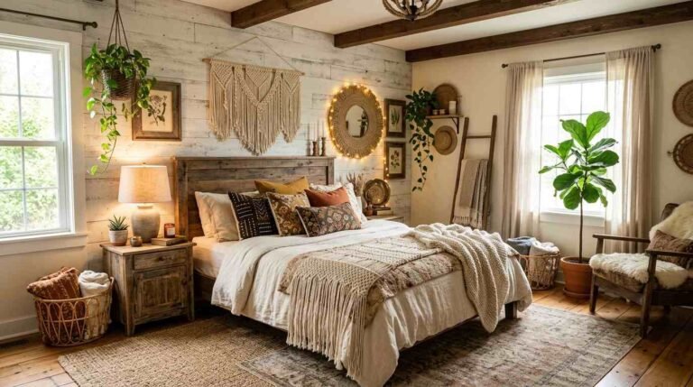 26 Cozy Boho Bedroom Ideas Rustic to