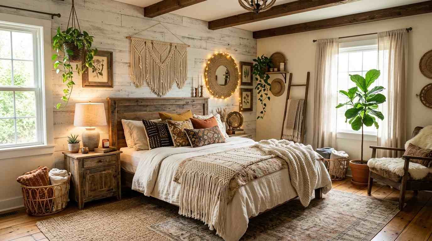 26 Cozy Boho Bedroom Ideas Rustic to