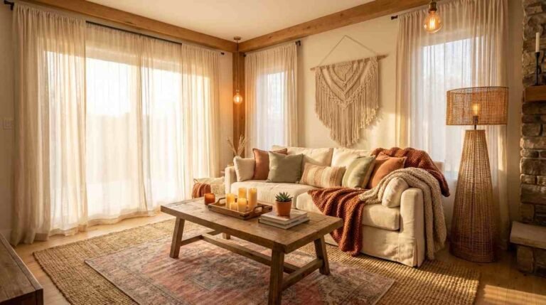 27 Boho Farmhouse Living Room Decor Ideas