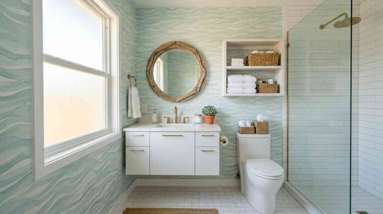 27 Stunning Small Bathroom Wallpaper Ideas