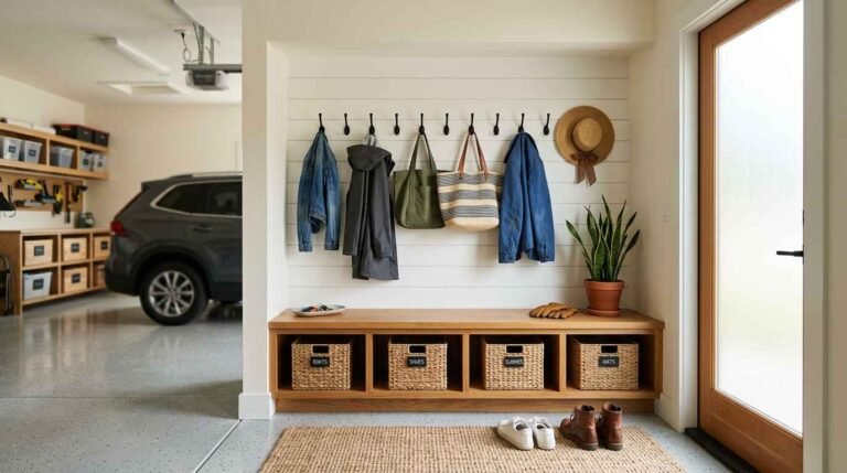 31 Smart Garage Mud Room Designs for Maximum Storage and Functionality