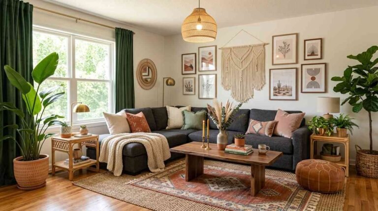 32 Boho Farmhouse Living Room Wall
