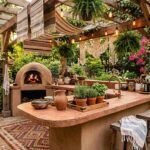 32 bohemian outdoor kitchen ideas that feel cozy & stylish