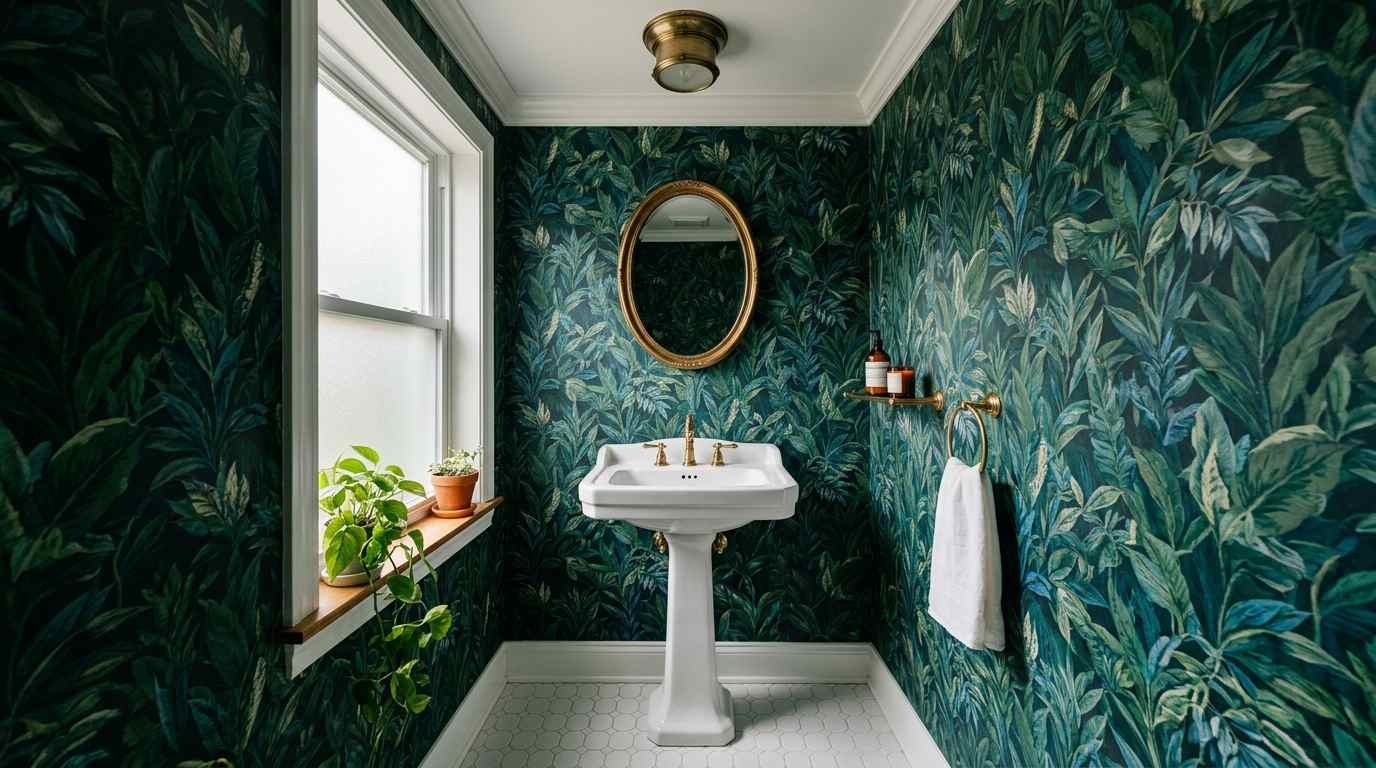 33 Tiny Bathroom Wallpaper Ideas
