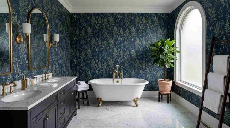34 Blue Bathroom Wallpaper Ideas