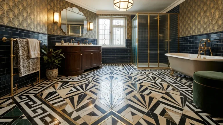 Art Deco Bathroom Floor Tile Idea