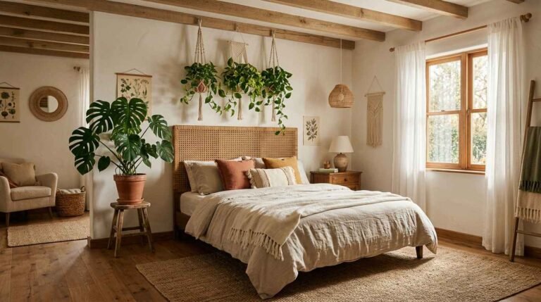 20 Bohemian Rattan Bed with Greenery