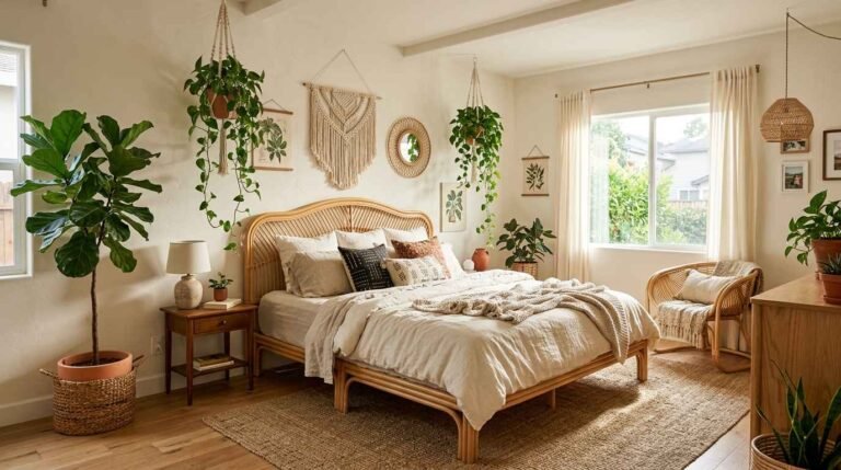 25 TOP Bohemian Rattan Bed with