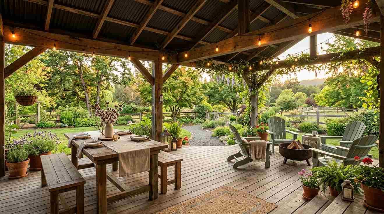 28 Farmhouse Covered Patio Ideas