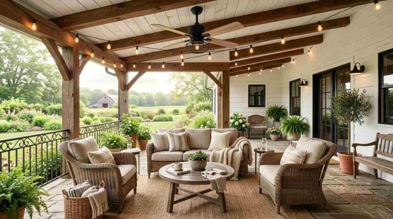 29 Farmhouse Covered Patio Ideas That