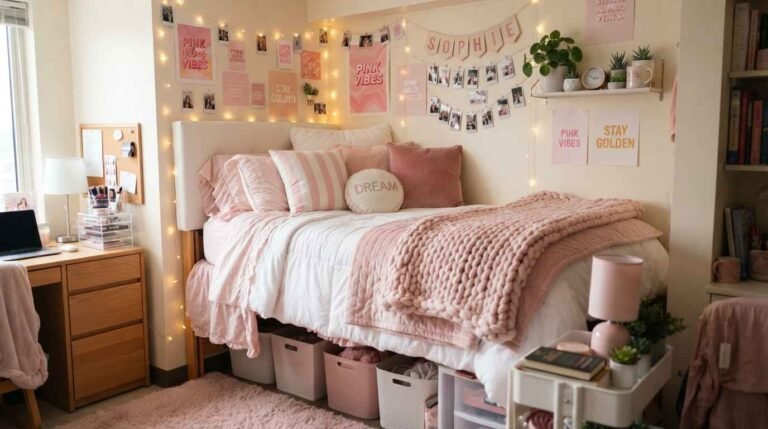 17 Cute Dorm Room Bed Ideas Pink