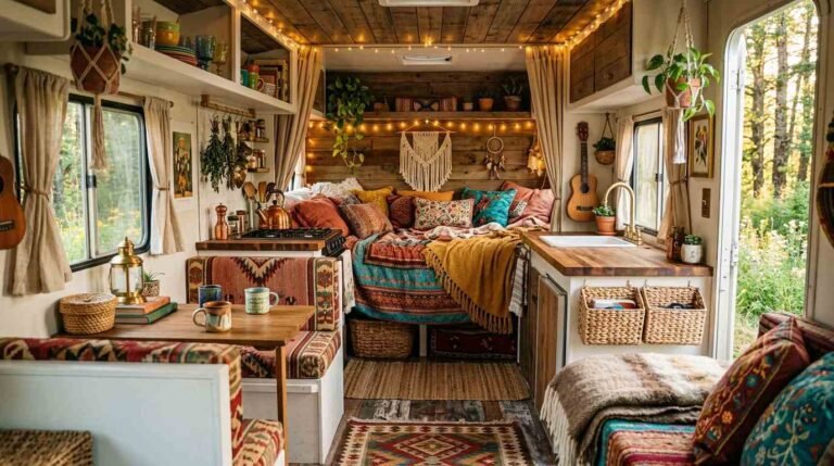 18 Bohemian Camper Interior Ideas That
