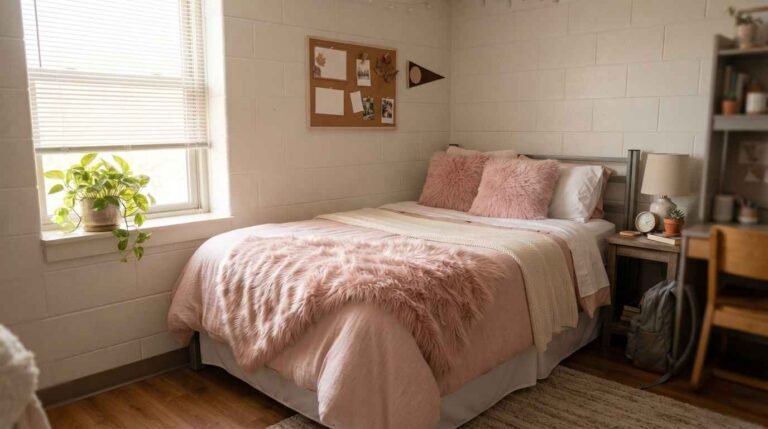 26 Cute Dorm Room Bed Ideas Pink