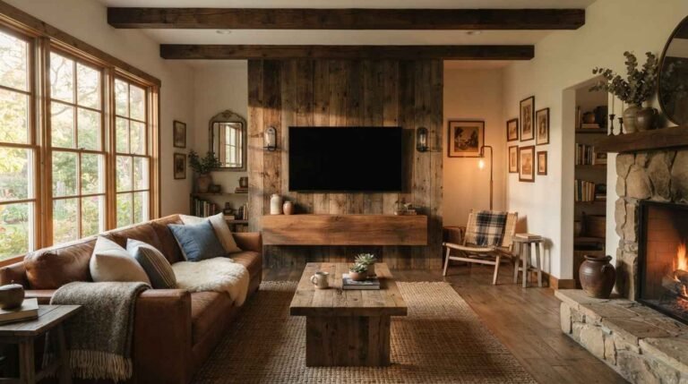 26 Rustic Living Room TV Wall