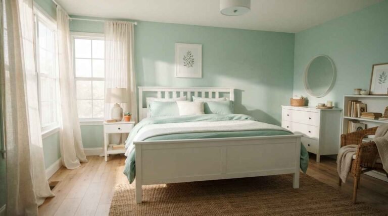 27 Mint Green And White Bedroom