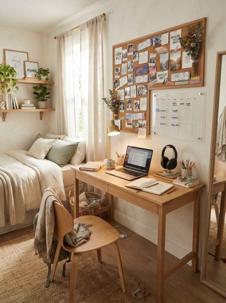 Add a corkboard or acrylic planner wall