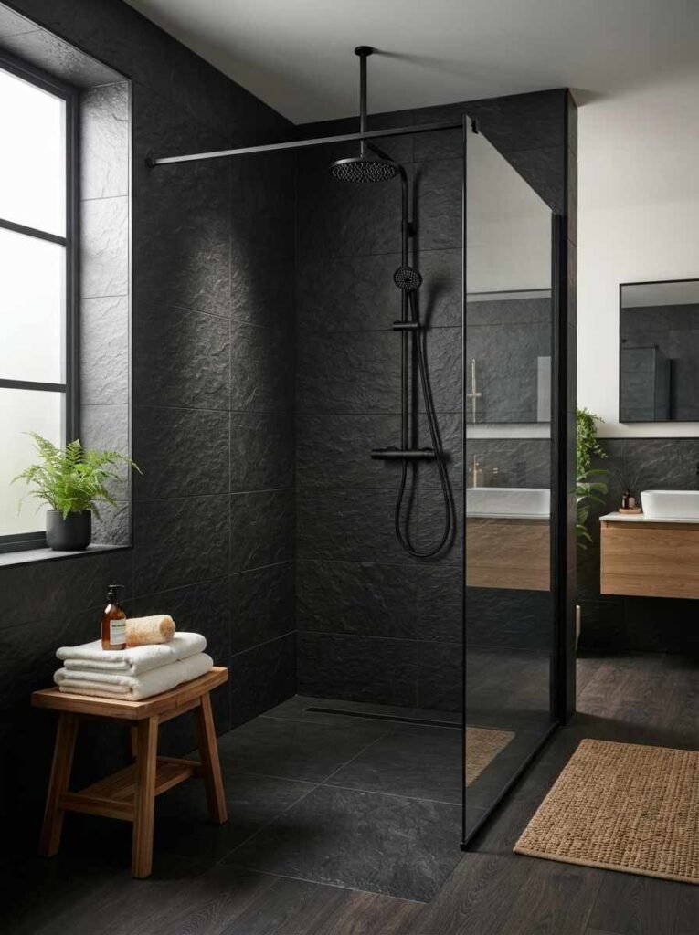Matte black stone