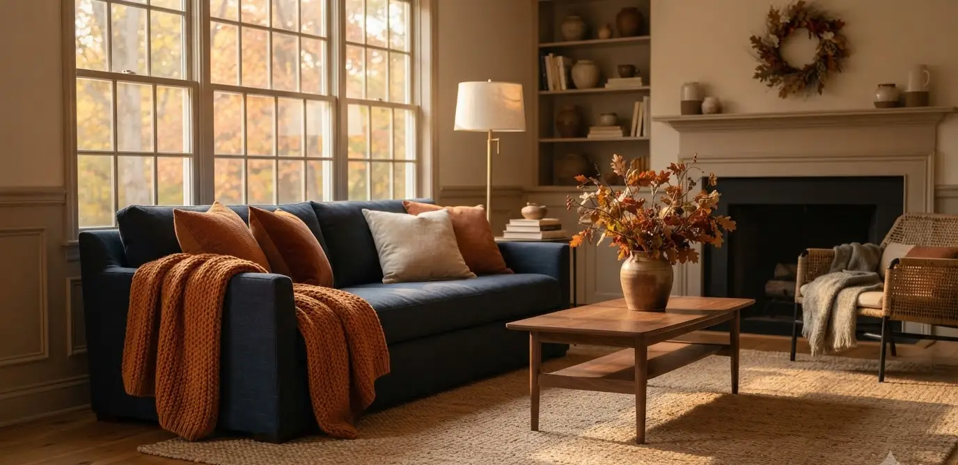 13 Blue and Orange Fall Decor
