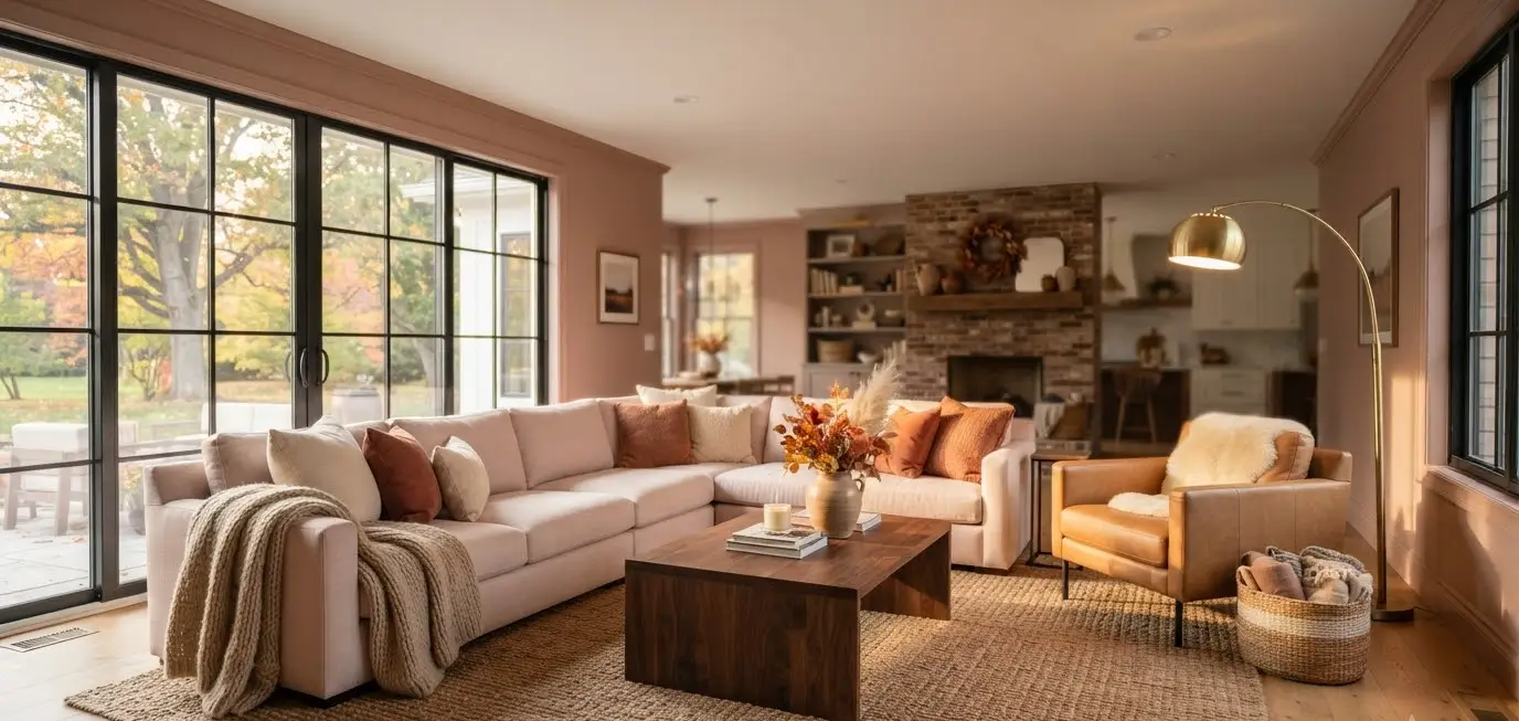 Chic Pink Fall Decor Living